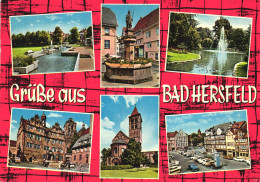 BAD HERSFELD, MULTIPLE VIEWS, FOUNTAIN, MONUMENT, STATUE, PARK, ARCHITECTURE, CHURCH, CARS, GERMANY - Bad Hersfeld