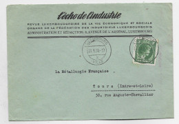 LUXEMBOURG 3FR SEUL SOLO LETTRE COVER ENTETE ECHO INDUSTRIE LUXEMBOURG VILLE 20.9.1950 TO FRANCE - Brieven En Documenten