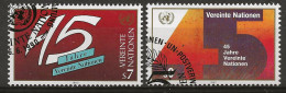 NATIONS-UNIES - VIENNE:, Obl., N° YT 108 Et 109, TB - Gebraucht