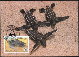 WWF 1983 Anguilla Meeresschildkröten Maximumkarte MK/MC - Cartes-maximum