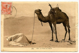 Tunisia 1932 Postcard La Prière Au Désert - Camel; Scott 95 - 90c. Mosque - Islam