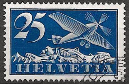 Schweiz Suisse 1934: Alpen-Flug (25) Zu F5z (geriffelt) Mi 180z Yv PA5 (grillé) Mit Stempel LICHTENSTEIG (Zu CHF 80.00) - Usati