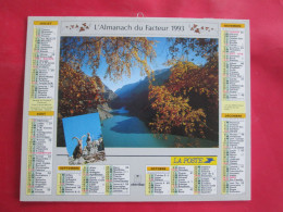 CALENDRIER ALMANACH 1993 LAC PAYSAGE D'AUTOMNE OBERTHUR - Big : 1991-00