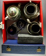 CORONATION MUGS, TEA SET AND JEWELLRY. An Eclectic Mix Of A 1911 Coronation Mug With Frodsham Coat Of Arms, 2x 1937 Pewt - Other & Unclassified