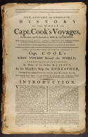 LITERATURE - CAPTAIN COOK 1784 'New, Authentic, And Complete History Of The Whole Of Capt. Cook's Voyages, Undertaken An - Sonstige & Ohne Zuordnung