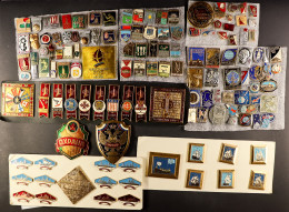 RUSSIAN BADGES AND EPHEMERA. A Collection Of Approximately 130 Badges From The 1960s-1990s With Many Obsolete Examples.  - Altri & Non Classificati