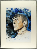 STAR TREK ART PRINT - SPOCK BY CAROLYN EDWARDS And Other Items Which Include Two Mounted Prints, Graphic Novel, Next Gen - Sonstige & Ohne Zuordnung