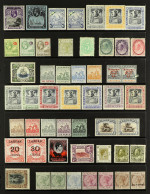 COMMONWEALTH MINT QV To QEII On 5 Black Protective Pages, Ascension 1922 3s, 1924-33 3s, Barbados 1907 Kingston Relief F - Sonstige & Ohne Zuordnung