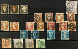 19th CENTURY STAMPS On Four Large Stockcards, Includes Three GB Penny Blacks, German States And Others (150+ Stamps) - Sonstige & Ohne Zuordnung