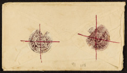 1880-81 Two Examples Of The 1ab Violet Die A On A White Paper (one Stamp With Second, Doubled Impression) On Envelope Wi - Afghanistan