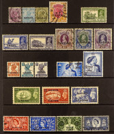 1933 - 1955 USED COLLECTION On Black Protective Page, Note, 1938-41 Range To 25r, 1948 Royal Wedding Set, 1950-55 Top Th - Bahrein (...-1965)