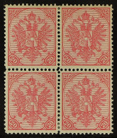 1900-01 20h Pink Perf 12Â½, Michel 16x A (SG 156), Fine Mint Block Of Four. Cat â‚¬2200. - Bosnia Erzegovina