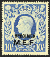 M.E.F. 1943-47 10s Ultramarine, With 'SPECIMEN' Overprint, SG M21s, Never Hinged Mint, With RPSL Certificate. - Italienisch Ost-Afrika