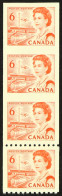 1967-73 6c Orange-red Coil Stamp IMPERF. VERTICAL STRIP 4 With Normal Stamp At The Bottom, SG 594a (Unitrade 468Ac, C$40 - Autres & Non Classés