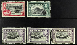 1938-49 Better Perfs 2c SG 386a (Â£120), 3c SG 387c (Â£150), 50c SG 394 (Â£160), 394a (Â£450) And 394c (Â£130), Mint Lig - Ceylon (...-1947)