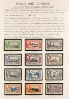 1938-50 STUDY COLLECTION Of The KGVI Definitive Set, SG 146/163, Incl. The Basic Set Mint And Used (less 5s), Further Bl - Falklandinseln