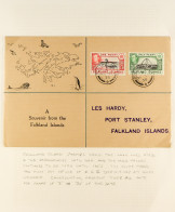 SOUTH GEORGIA COLLECTION With Covers Incl. 1938 Pictorial Envelope Bearing Falklands Â½d And 1d Tied By Cds's, 1946 Bear - Falklandinseln