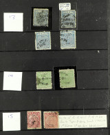 1872 - 1892 COLLECTION Incl. 1872 2c On 1d Blues (4), 6c On 3d Yellow-green (2), 12c On 6d Carmine-rose (2) SG 13/15, Co - Fidschi-Inseln (...-1970)