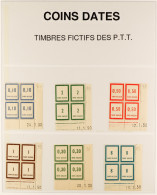 TIMBRE FICTIFS (TRAINING SCHOOL STAMPS) DATE BLOCKS Comprehensive Collection In A Safe Hingeless Album, From 1935 Onward - Sonstige & Ohne Zuordnung