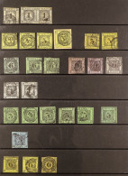 BADEN 1851-58 Used Collection Incl. 1851-52 1k X3 (incl A Pair), 3k X6, 6k On Blue-green, 6k On Yellow-green X2, And 9k  - Sonstige & Ohne Zuordnung