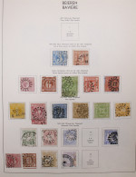 BAVARIA 1849 - 1920 COLLECTION Of Used Stamps On Pages, Chiefly Fine. Michel â‚¬5100+ (approx 300 Stamps). - Andere & Zonder Classificatie