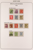 SOVIET ZONE 1945 - 1949 SEMI-SPECIALIZED COLLECTION Of Mint (much Never Hinged) And Used On Pages Incl Berlin And Brande - Sonstige & Ohne Zuordnung