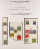 1912-1927 'SPECIMEN' OVERPRINTS FROM THE DE LA RUE ARCHIVE. 3 Pieces From The DLR Record Book Bearing The 1912-24 Comple - Gilbert- En Ellice-eilanden (...-1979)