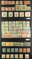 1871 - 1938 OLD AUCTION LOT, ON STOCK CARDS. Mint & Used Stamps On A Pile Stock Cards, In An Old Auction Folder, Include - Guatemala