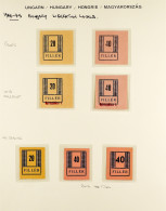 LOCAL ISSUES 1944-1945 Mostly Never Hinged Mint Collection In Hingeless Mounts On Pages, Includes 1944-45 Nyiregyhaza 20 - Andere & Zonder Classificatie