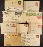 COVERS Group Of 9 Items Bearing 1922 Overprints Including Some Nice Frankings, Overprint Variety, Stated Last Day Use, E - Otros & Sin Clasificación