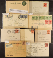 COVERS Group Of 9 Items Bearing 1922 Overprints Including Some Nice Frankings, Overprint Variety, Stated Last Day Use, E - Sonstige & Ohne Zuordnung