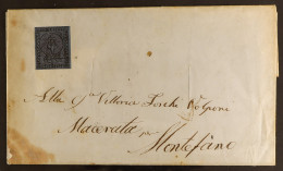 PARMA - DISINFECTED MAIL. 1855 (July) EL To Macerata Bearing 40c Blue (Sassone 5) With Four Margins, Tied By Light 3-lin - Ohne Zuordnung