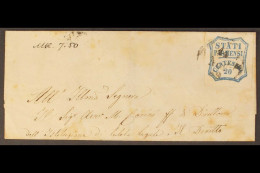 PARMA 1859 Wrapper To Genova Bearing 20c Blue Provisional (Sassone 15) With 4 Large Margins, Tied By Parma 11 Nov 59 Cds - Ohne Zuordnung