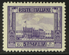 SOMALIA 1932 50c Bright Violet 'Governor's Residence', Perf 12, Sassone 175 (SG 169), Fine Mint, Cat â‚¬1000. - Altri & Non Classificati