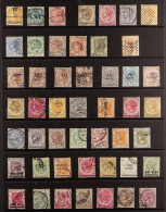 1867 - 1912 USED COLLECTION On Black Stock Sheets, Incl. 1867 8c On 2a, 12c On 4a And 24c On 8a; 1867-72 CC Set; 1879 7c - Straits Settlements