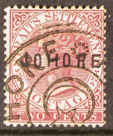 JOHORE 1884-86 2c Pale Rose Type 3 Overprint, SG 3, Very Fine Used. Cat Â£800. - Sonstige & Ohne Zuordnung