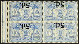 1924 5d On 2Â½d Ultramarine With SURCHARGE INVERTED In Block Of Four With Sheet Margin At Left, Mint With Two Stamps Sho - Otros & Sin Clasificación