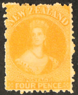 1873 4d Orange-yellow No Wmk, Perf 12Â½, SG 139, Mint Large Part OG. Fresh, Cat Â£300 - Other & Unclassified