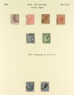 1874 - 1878 'FIRST SIDEFACE' ISSUE COLLECTION Of Used Stamps Expertly Annotated And Identified On 4 Album Pages, White & - Andere & Zonder Classificatie