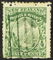 1902 Â½d Green Unwatermarked With Mixed Perfs, SG 298 (CP F3e, NZ$600), Used With Light Roller Pmk. Very Scarce, Cat Â£3 - Sonstige & Ohne Zuordnung