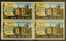 1969 3c Law Society With BLUE PRINTED DOUBLE, CP S115a(Z), Never Hinged Mint BLOCK OF FOUR. Cat NZ$2800+ = +/-Â£1400. - Altri & Non Classificati