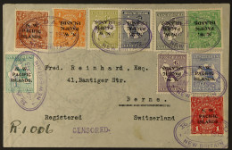 1915 (17 May) Env Registered To Switzerland Bearing A Franking Of 10 Different Overprinted Stamps (the Complete Set Of H - Papua-Neuguinea