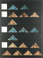 CAPE OF GOOD HOPE 1853 - 1863 TRIANGULAR CLASSICS All Used An Identified On Hagner Pages, Note (identifications Not Guar - Ohne Zuordnung