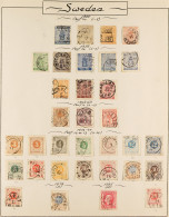 1855 - 1945 OLD COLLECTION Of Chiefly Used Stamps On Pages, Note 1855-58 4s, 6s, 8s & 24s, 1856-62 Stockholm Locals (3), - Andere & Zonder Classificatie