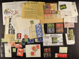 UNTIDY LITTLE BALANCE Of Stamps In Packets, On Stock Cards, On Pages & Loose, Includes KGVI Â½d Green With Offset, 1940  - Andere & Zonder Classificatie