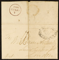 STAMP - PORTSMOUTH SHIP LETTER 1802 (27th March) A Letter (from Channel Islands ?) Carried By Private Ship To Portsmouth - ...-1840 Vorläufer