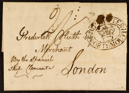 STAMP - PORTSMOUTH SHIP LETTER 1813 (29th Nov) A Letter From Corunna, Spain, Carried By â€˜Clementeâ€™ To Portsmouth And - ...-1840 Precursori