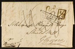 STAMP - PORTSMOUTH SHIP LETTER 1835 (13th October) A Letter From Meerut, Uttar Pradesh To Glasgow, Carried By â€˜Bengalâ - ...-1840 Vorläufer