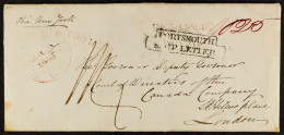 STAMP - PORTSMOUTH SHIP LETTER 1836 (2nd January) A Letter From Toronto, Canada, To London, 2nd January 1836, Carried By - ...-1840 Vorläufer