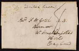 STAMP - PORTSMOUTH SHIP LETTER 1840 26th May) A Letter From Montreal, Canada, To Hemel Hempstead, Carried By â€˜British  - ...-1840 Préphilatélie